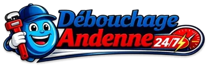 Debouchage Andenne 247 logo plombier urgence - Débouchage canalisation WC éviers intervention rapide 24h/7j Andenne Belgique